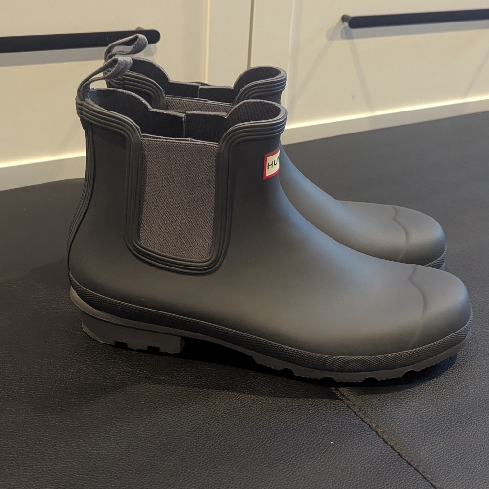 Hunter Charcoal Ankle Rain Boots